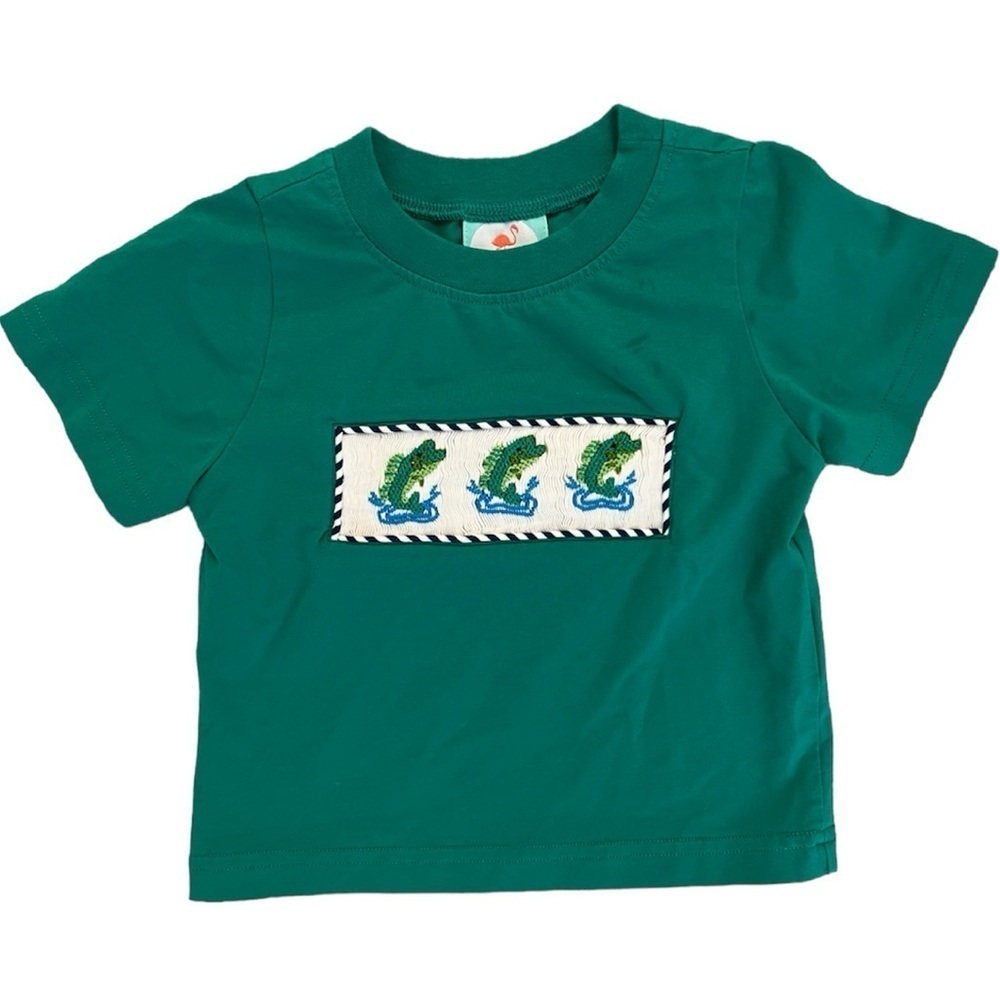 The Smocked Flamingo Kelly Green Bass Fishing Tee